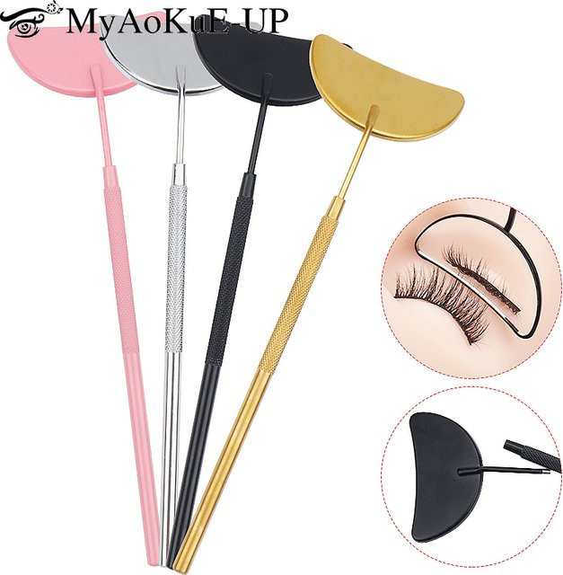 myaokue-up Make-up Spiegel, Mondform, Edelstahl, Metallic, Unisex - Bild 1
