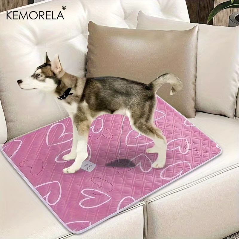2 Stück KEMORELA Haustier-Pipi-Matte extra groß, wiederverwendbar und rutschfest, pink, aus Polyester für Hunde, Kaninchen, Meerschweinchen und Hamster - Bild 3
