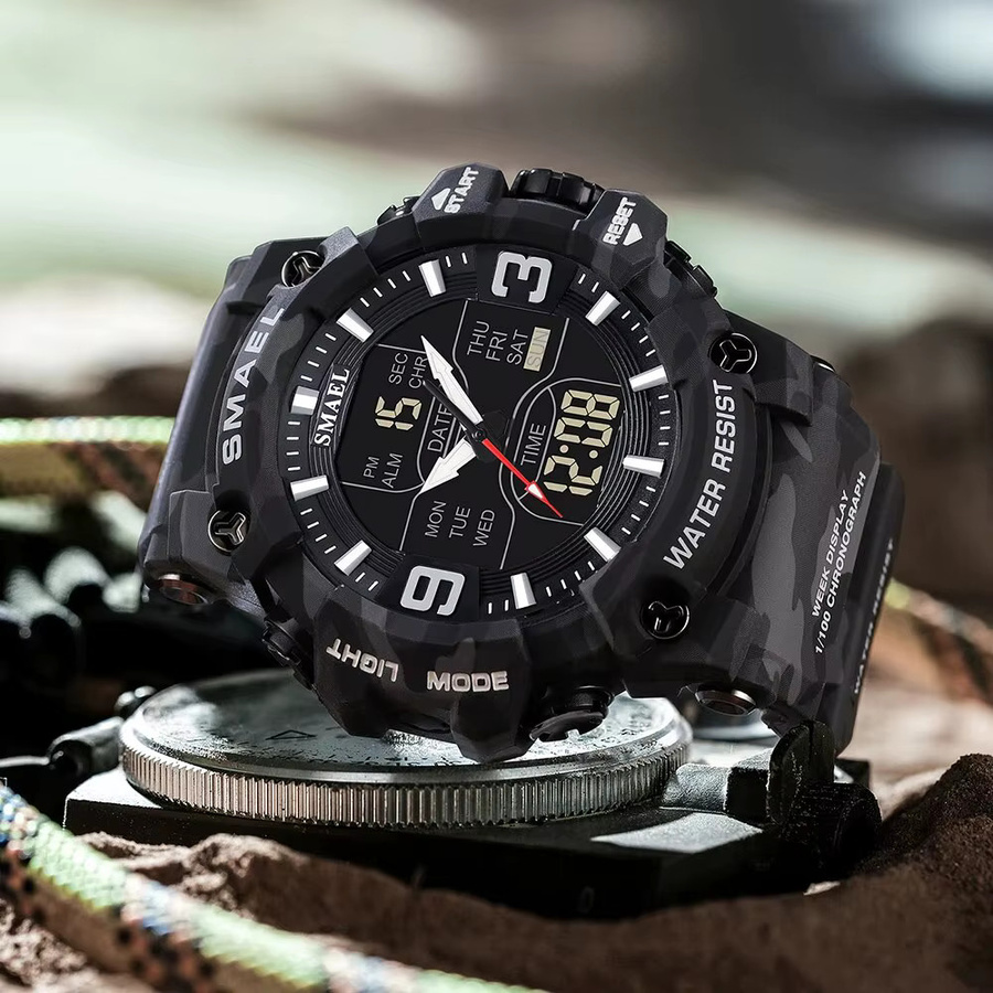 SMAEL Digitaluhr, Herren, Camouflage, Kunststoff, 5 ATM - Bild 2