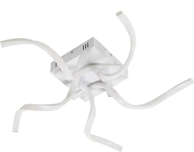 NETTLIFE LED Deckenleuchte aus Metall in Weiß, dimmbar mit Fernbedienung, Durchmesser: 65 cm - Bild 1