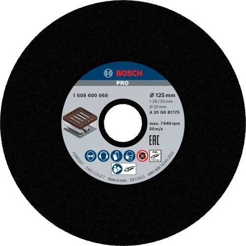 Bosch Schleifscheibe für Winkelschleifer in Schwarz Durchmesser: 125 mm, Breite: 20 mm - Bild 1