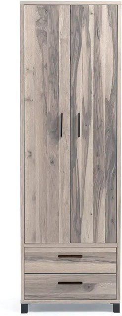 Garderobenschrank Cinall in Balkeneiche mit Metallakzenten im Industrial Design - Bild 1