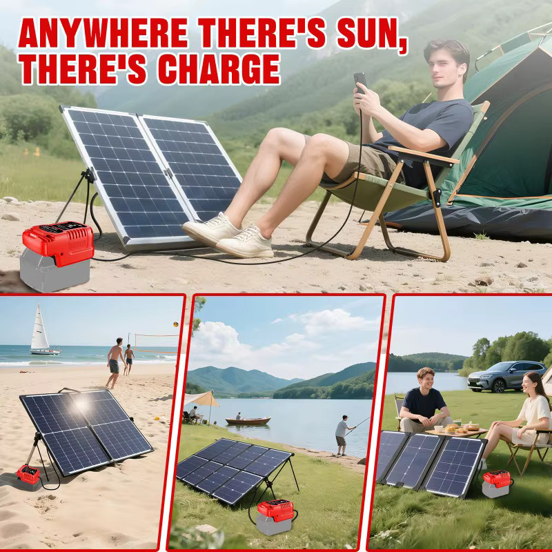 Alasicka Solarladegerät für 18 V Li-Ionen-Akkus kompatibel mit Makita, Milwaukee und Bosch - Bild 3