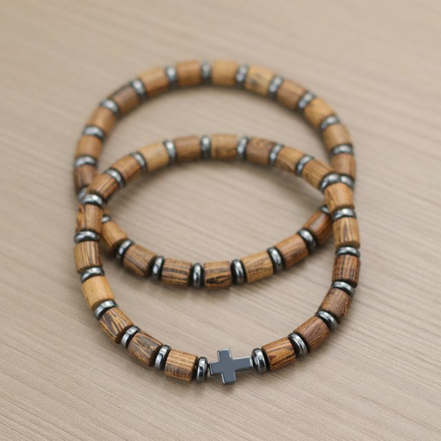 Noter Armband, Holz, Hämatit, Unisex - Bild 1