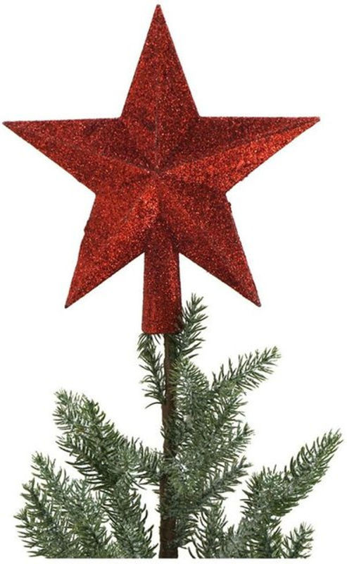 Buri Weihnachtsbaumspitze Stern aus Glas in Rot für deine Weihnachtsdekoration - Bild 1