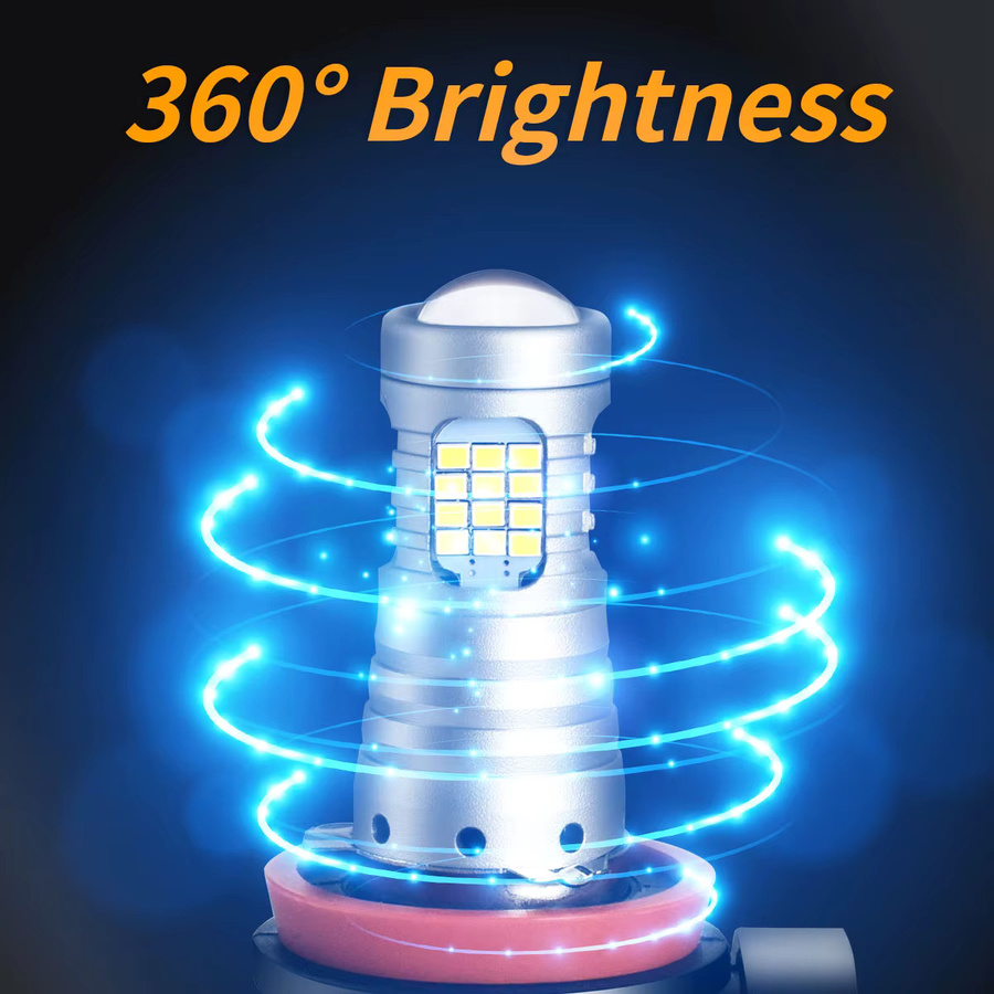 Big Power LED-Linse Nebelscheinwerferlampen mit 60 SMD LEDs, H11 H8 H9 H16EU, 6000K Weiß, 9-48V 12V/24V Plug & Play für dein Auto - Bild 4