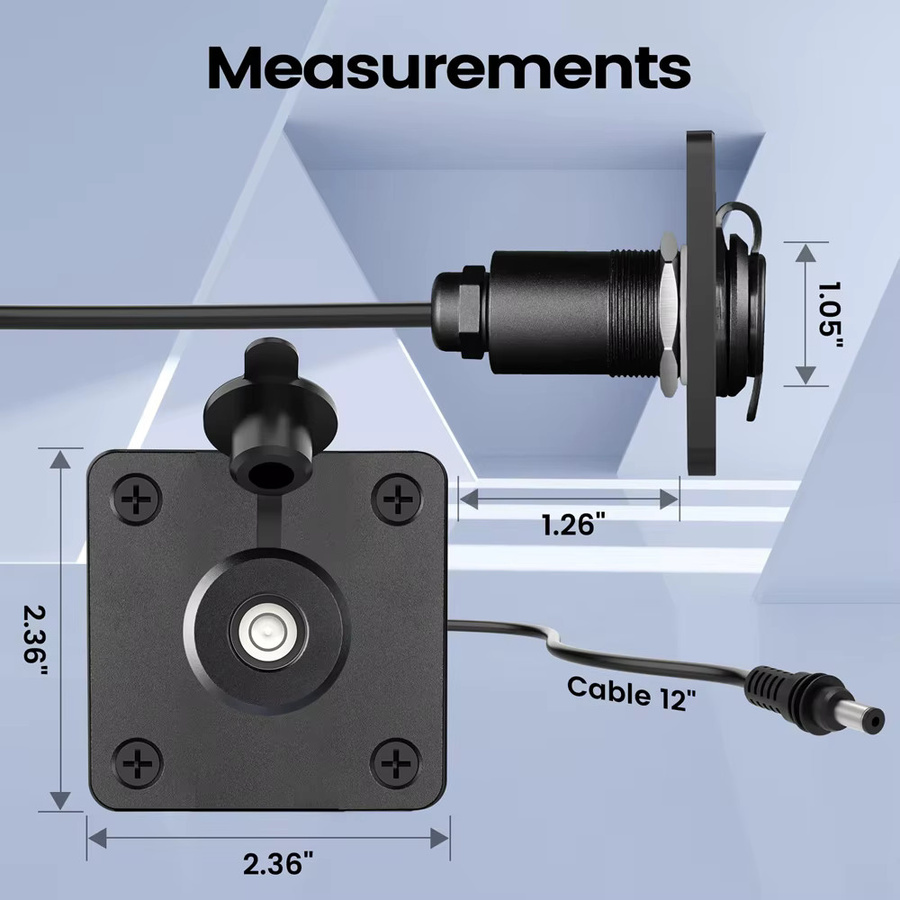 Wasserdichte Wandsteckdose SZKOSTON für Starlink Mini mit DC 5.5 x 2.1 mm Buchsenanschluss in Schwarz - Bild 5
