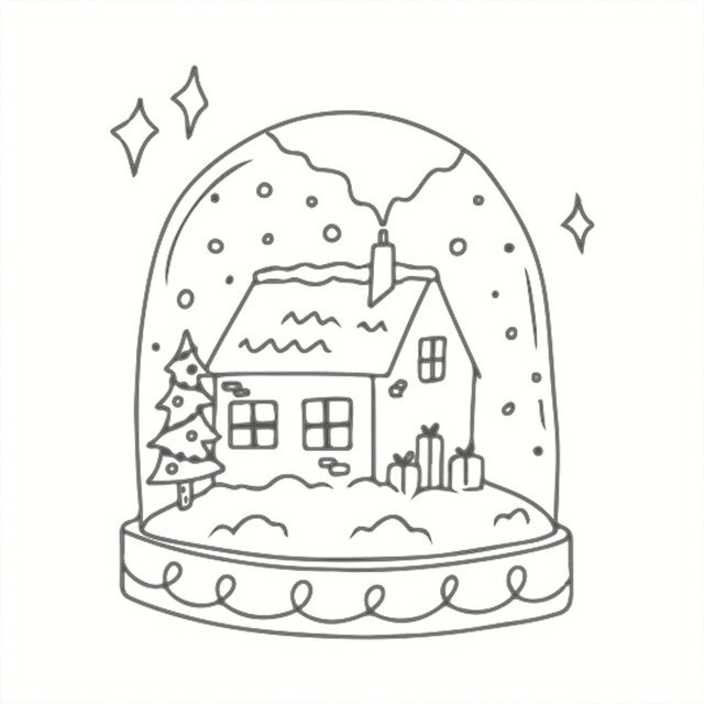 May&Berry Stempel Schneekugel weiß 45 x 45 mm - Bild 1