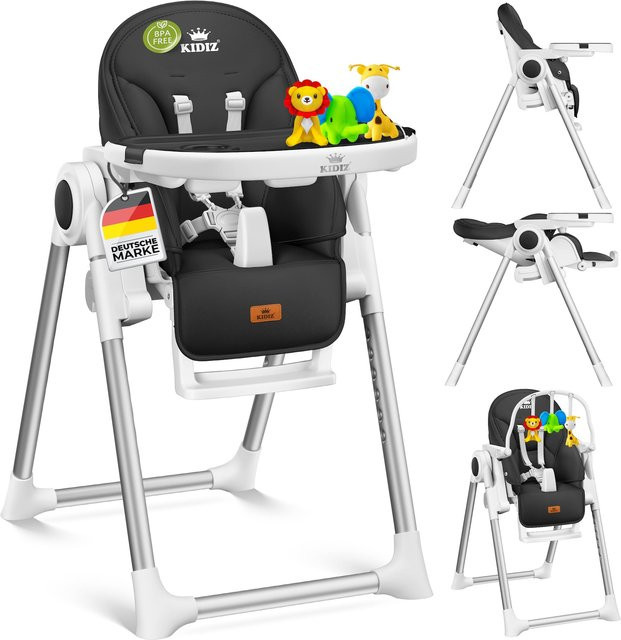 KIDIZ 3in1 Hochstuhl mit Spielbügel und Babyliege, höhenverstellbarer Kombihochstuhl mit Liegefunktion für Babys und Kinder - Bild 1