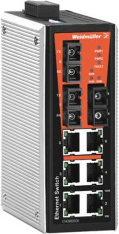 Weidmüller Industrial Ethernet Switch IE-SW-VL09T-6TX-3SC, 100 Mbit/s, Grau - Bild 1