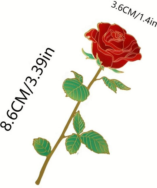Elegantes Metall-Lesezeichen in Form einer roten Rose mit goldenem Stiel von ouyaohong - Bild 1
