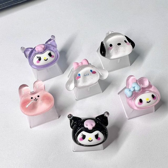 Sanrio Tastenkappen aus transparentem ABS im OEM-Profil für mechanische Tastaturen mit Hello Kitty und Cinnamoroll Designs - Bild 1