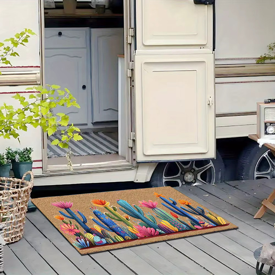 VIKAMA Kaktus-Blumen-Teppich in Multicolour, moderner rechteckiger Teppich für Wohnzimmer und Schlafzimmer, schmutzabweisend - Bild 2