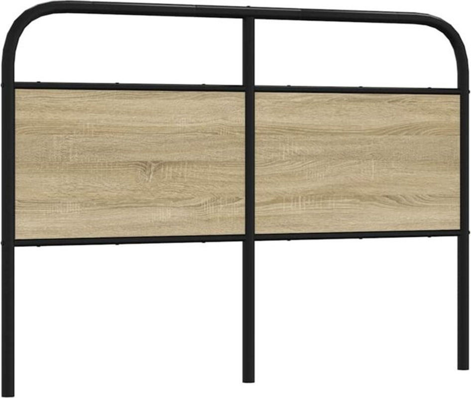 Kopfteil Vidaxl in Sonoma-Eiche Natur und Braun aus Stahl und Holzwerkstoff im Industrial-Stil, Breite: 120 cm - Bild 1