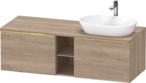 Duravit Waschtischunterschrank D-Neo Wandhängend in Braun Hochglanz, B: 140 cm, T: 55 cm, H: 45,9 cm - Bild 1