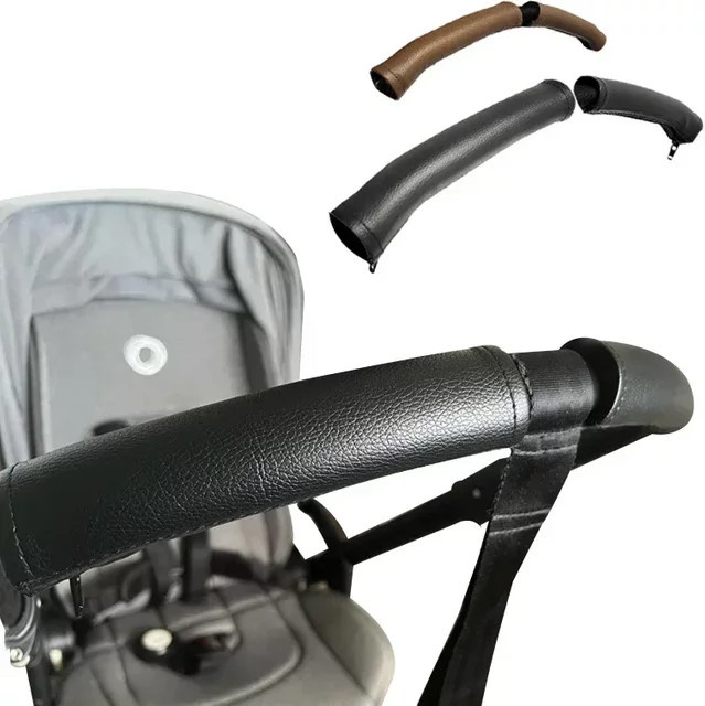 Bugaboo Kinderwagen Griff Abdeckung aus PU Leder für Bee3 Bee5 Bee in Schwarz oder Braun - Bild 1