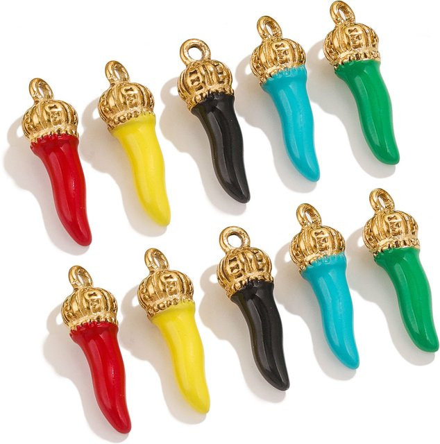 Aiovlo Charms, Edelstahl vergoldet, Emaille, Multi-Farbe - Bild 1