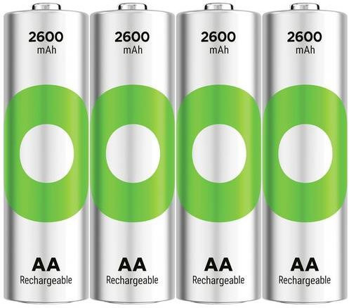 GP ReCyko Mignon AA Akku NiMH 2600 mAh 1.2 V, 4 Stück, Weiß - Bild 1
