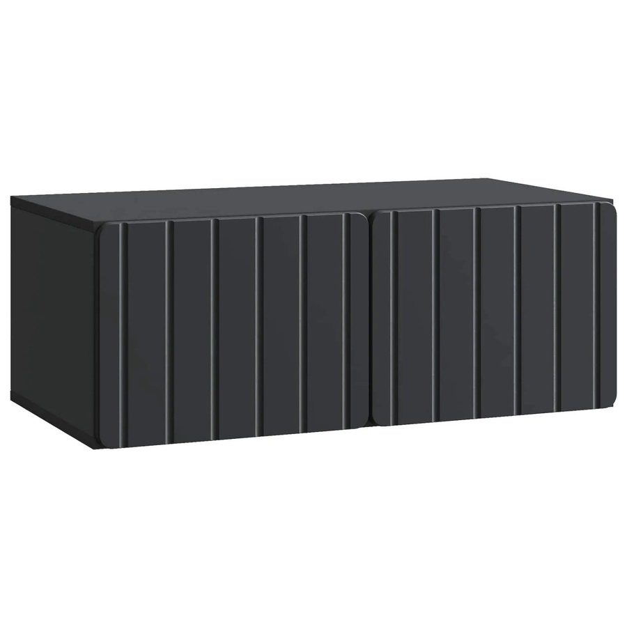 vidaXL Wandmontierter TV-Schrank in Schwarz, modern und glänzend, B/T/H: 78,5 x 41 x 30 cm - Bild 2