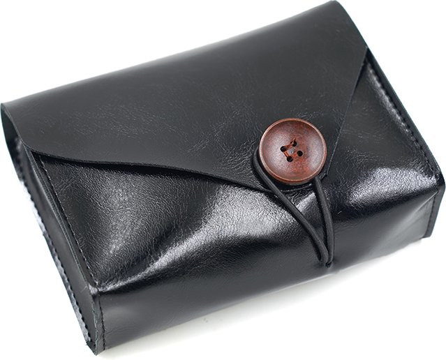 Quoko Aufbewahrungstasche für digitales Zubehör aus PU-Leder im Vintage-Stil, Farbe: Schwarz - Bild 1