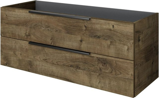 Pelipal Waschbeckenunterschrank Quantum 07 Eiche Ribbeck Quer mit 2 Auszügen, Farbe: Braun, B: 120 cm, H: 48 cm, T: 43 cm - Bild 1