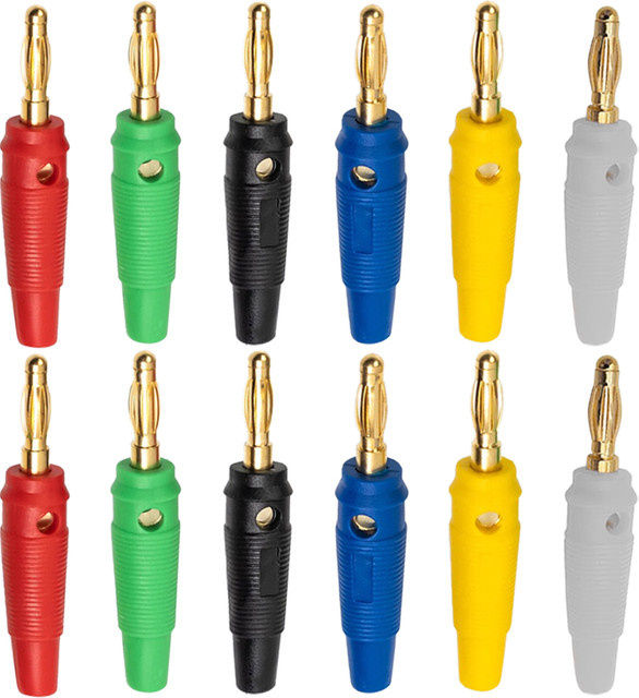 20 Stück vergoldete Bananenstecker aus reinem Kupfer mit 4 mm Durchmesser in Gold und Multicolour für Musiklautsprecher und Kabel - Bild 1
