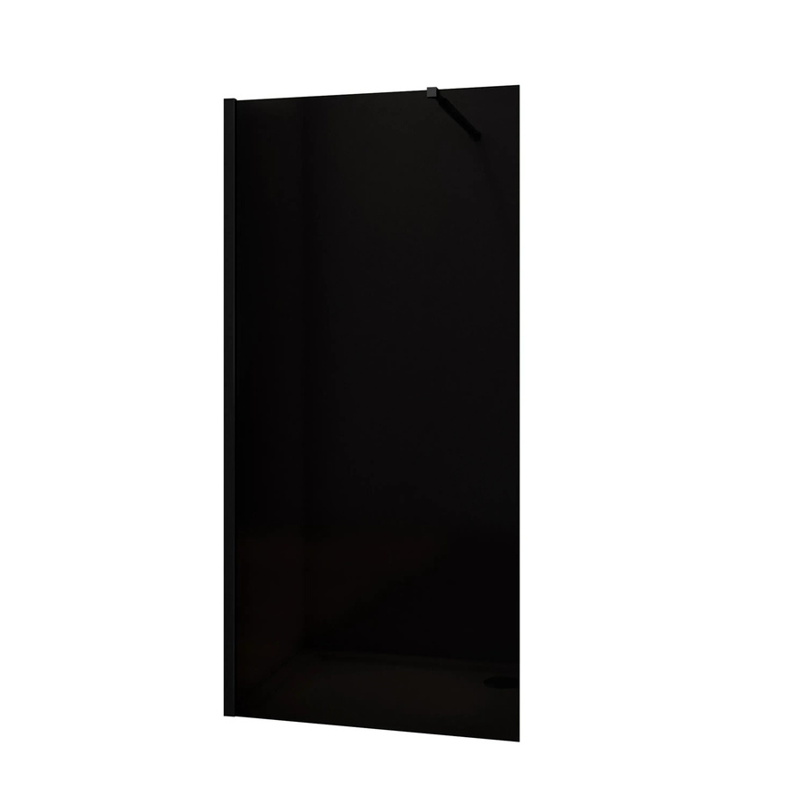 AICA Walk In Duschkabine Schwarz mit Rauchglas und flexibler Stange, B: 140 cm, H: 200 cm, 10mm NANO-Glas - Bild 2