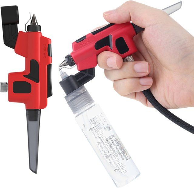 PT-AB No-Clean Airbrush Malwerkzeug mit Marker-Halterung und schnellem Farbwechsel in Rot - Bild 1