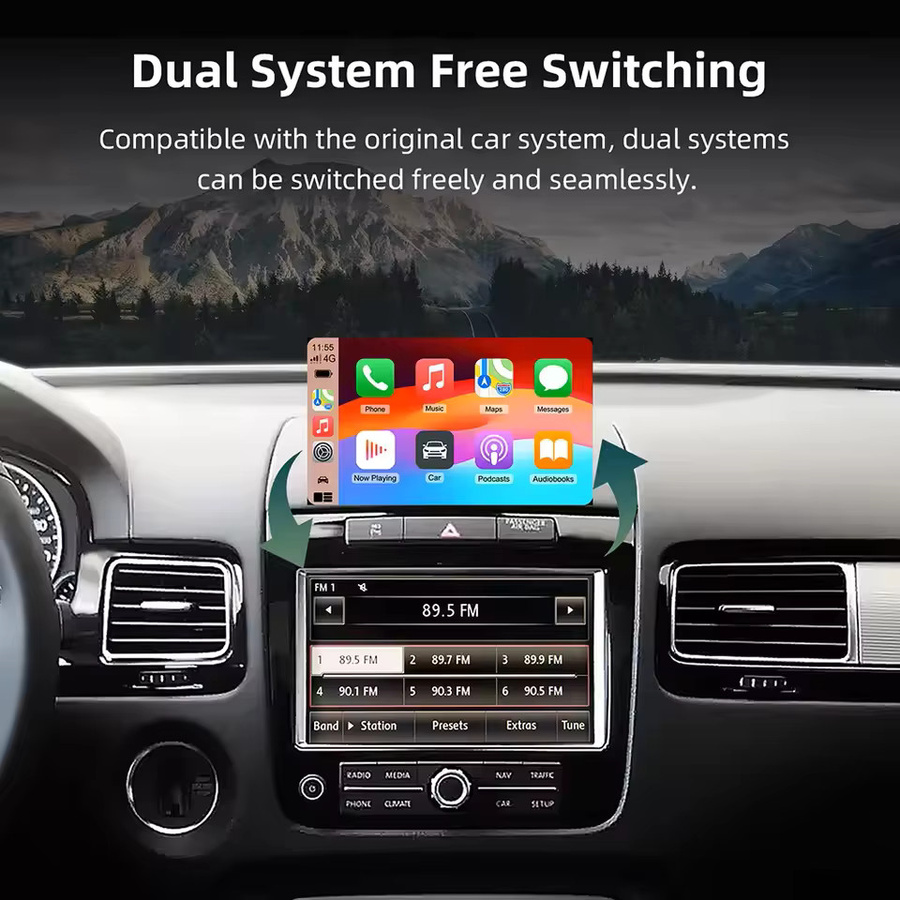 REEIIO Kabelloses CarPlay und Android Auto Interface für VW Touareg mit 8-Zoll-Bildschirm für RNS850 (2011-2018) inklusive AirPlay und Bluetooth Multimedia-Funktion - Bild 2
