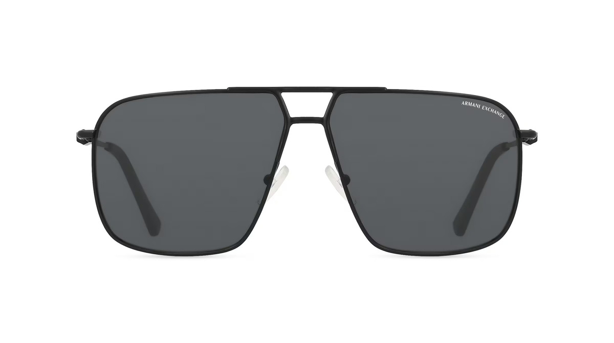 Armani Exchange 0AX2050S Sonnenbrille Pilot, Vollrand, Metall, Herren, Schwarz, Grau - Bild 1