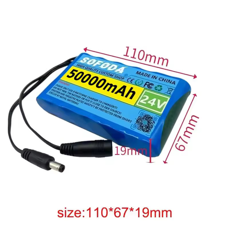LOLRKO 6S1P 18650 Lithium-Akku DC 24V 50Ah mit 25,2V 1A Ladegerät für Überwachungskameras - Bild 2