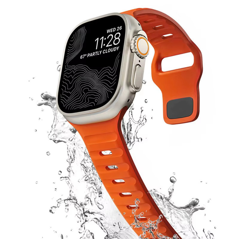 Armband für Apple Watch, Silikon, Orange, Unisex - Bild 3