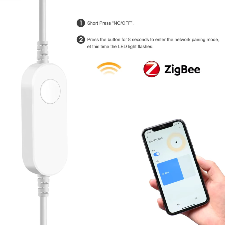 CENFAYA Tuya Zigbee 3.0 COB LED-Streifen 24V CCT Warmweiß bis Neutralweiß 3000-6500K Smart Home kompatibel mit Alexa und Google Assistant - Bild 4