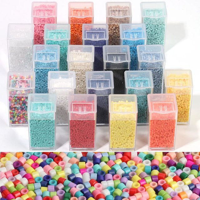 LNMBII Glas Rocailles Spacer Perlen, 2mm, Bunt - Bild 1