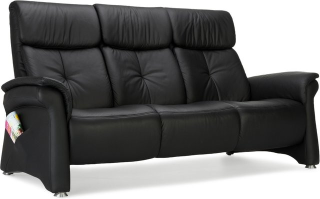 3-Sitzer Sofa MONDO VARIA aus Leder in Schwarz mit Armlehnen, Breite: 210 cm, Höhe: 88 cm, Tiefe: 90 cm - Bild 1
