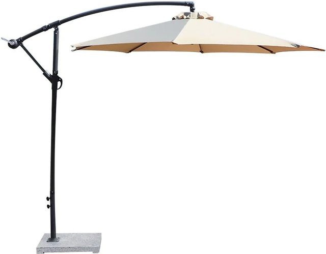 360Home Outdoor Sonnenschirm Beige mit Zentralmast für Garten Balkon und Terrasse, Durchmesser: 270 cm - Bild 1