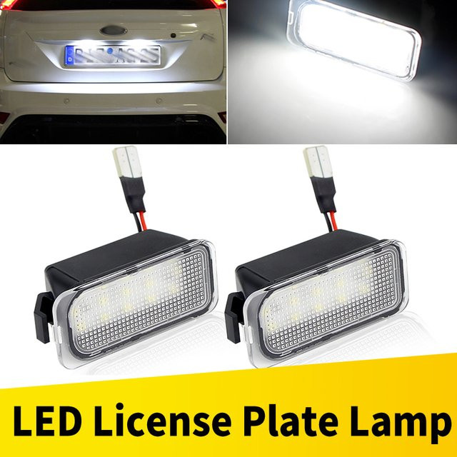 APMATAUTO 2er Set LED Nummernschildbeleuchtung für Ford Focus MK2 MK3 Fiesta Kuga Transit und Jaguar XJ XF OEM 6M2A13550AA Canbus Fehlerfrei - Bild 1