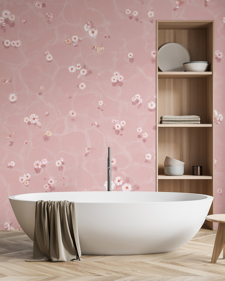 Sian Zeng Tapete Floral Bath in Blush Pink mit botanischem Design aus Vlies - Bild 1