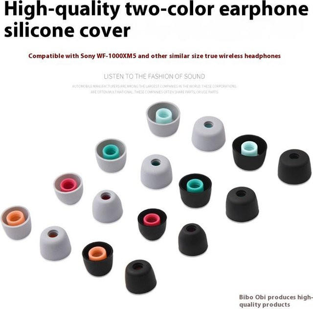 6er-Set Silikon Ohrstöpsel für In-Ear Kopfhörer von SD&HI in Schwarz und Multicolour, passend für WF-1000XM5, 1000XM4, 1000XM3 sowie OnePlus Buds Z TWS - Bild 1