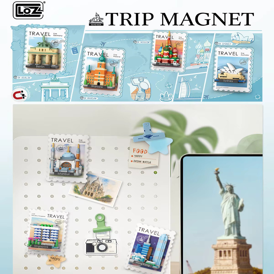 LOZ Kühlschrank-Magnetbausteine-Set, 12-teiliges Set - Bild 1