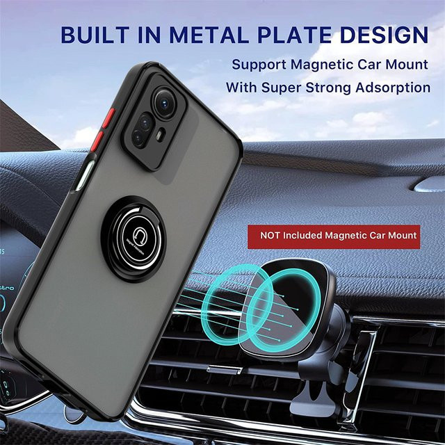 Stoßfeste magnetische Hülle mit Ringhalter für Xiaomi Redmi Note 14 13 12S 12 11 Pro 10 8 9S 9 10C in Grün - Bild 1