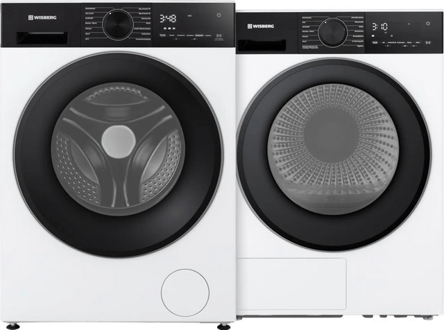 Wisberg SwiftWash WBWM3A5W9DE Waschmaschine und CreaseControl WBDR3BW9DE Trockner Set, Weiß, 9 kg Waschkapazität, Frontlader, freistehend mit Dampfprogrammen und Quick Wash - Bild 1