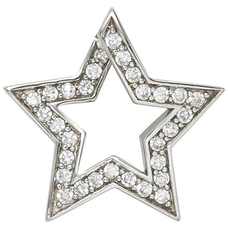 Colfem Anhänger Stern, 925 Sterling Silber, rhodiniert, Zirkonia - Bild 1