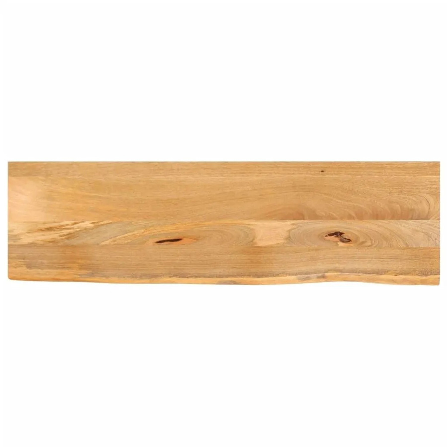 vidaXL Tischplatte aus massivem Mangoholz mit Baumkante, Braun, B/T/H: 120 x 30 x 3,8 cm - Bild 2