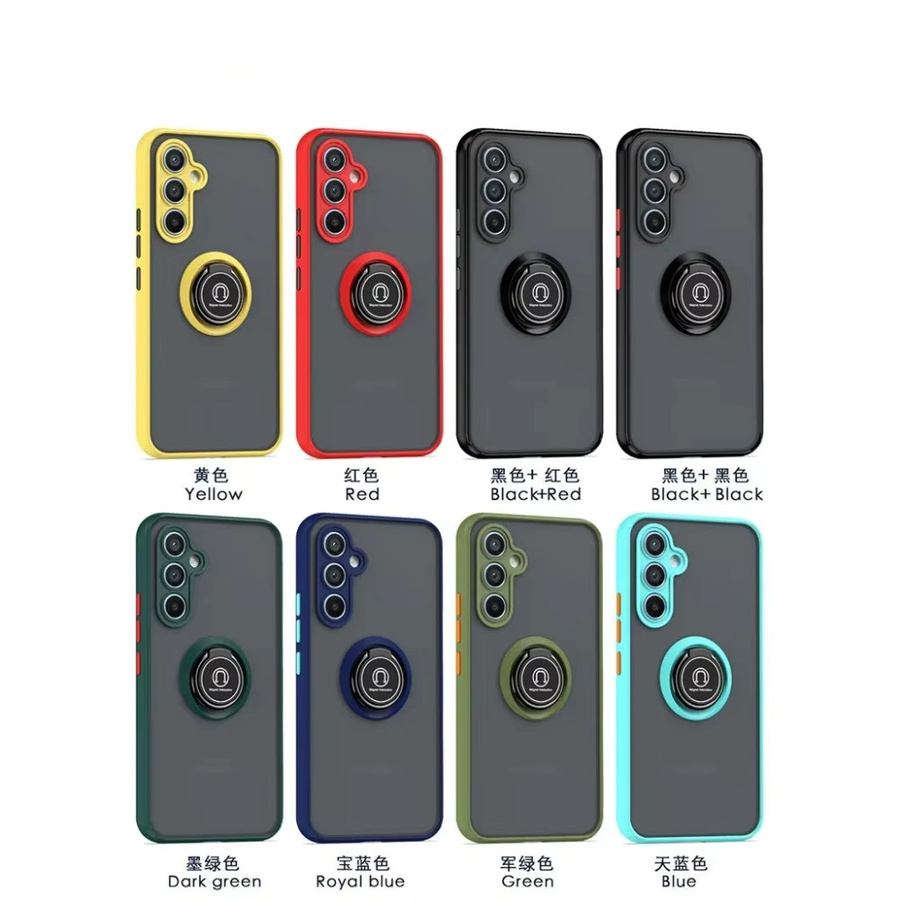 Magnetische Ring Schutzhülle für Samsung Galaxy A57 A37 A16 A26 A36 A56 A17 A07 4G 5G in Schwarz mit Frosted Hardcase Design - Bild 6