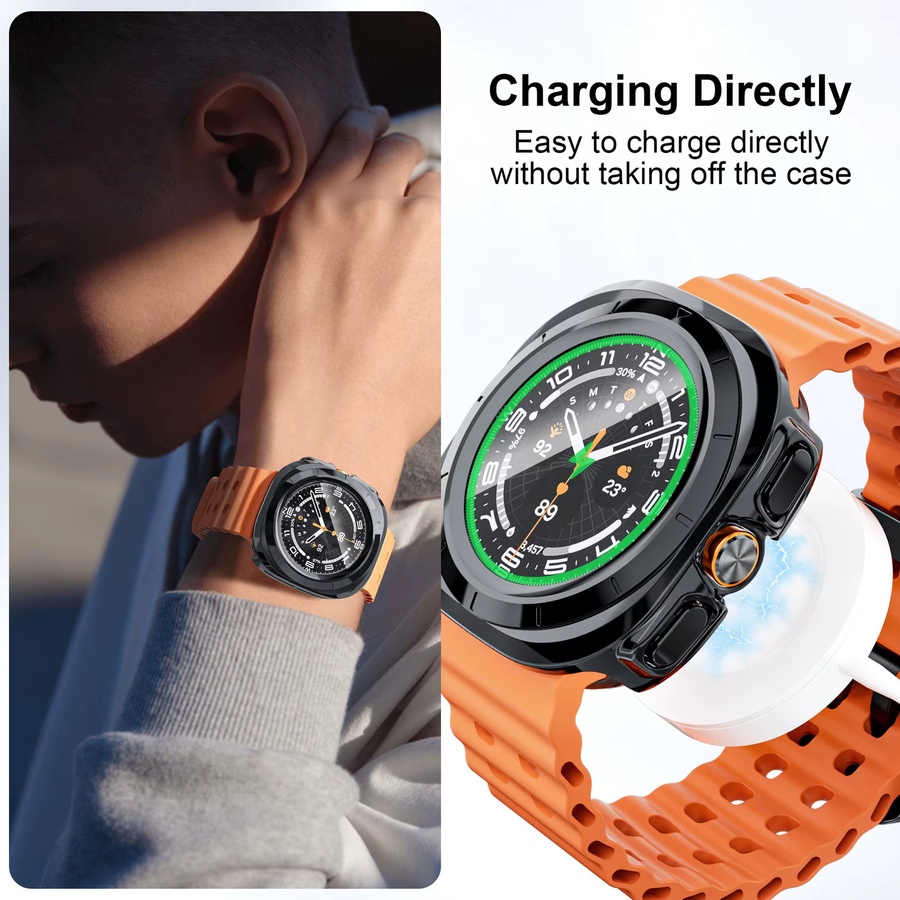 Samsung Glas+Hülle für Galaxy Watch Ultra 47mm, Silikon, Schwarz - Bild 6