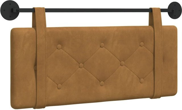 vidaXL Wandmontiertes Polsterpaneel aus Samt in Braun, B/H/T: 110 x 55 x 5 cm - Bild 1