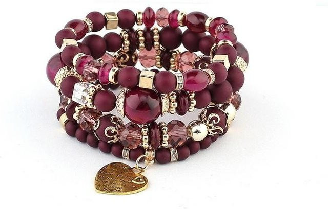 Armband-Set Kristallperlen, Messing, Bunt, Damen - Bild 1