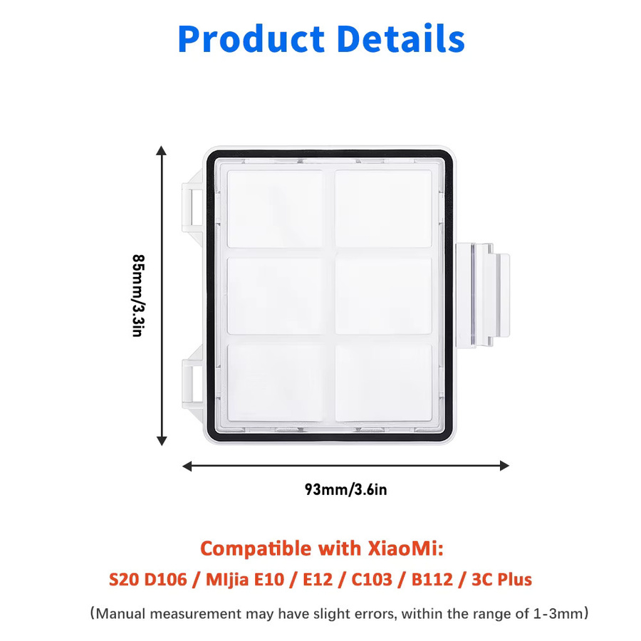 WINDNINJA Ersatzteil-Set für Xiaomi S20 S20 Plus E10 E12 C103 D106 B112 mit Wischmopp, Staubbeuteln, Haupt- und Seitenbürsten sowie HEPA-Filter - Bild 2