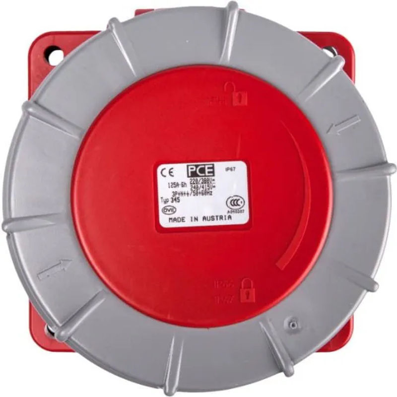 PCE Power Twist 345-6 CEE Anbaudose 125 A 5polig 400 V Rot - Bild 2